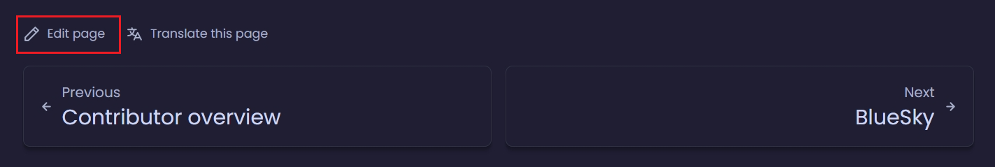 Edit page button at the bottom of a documentation page